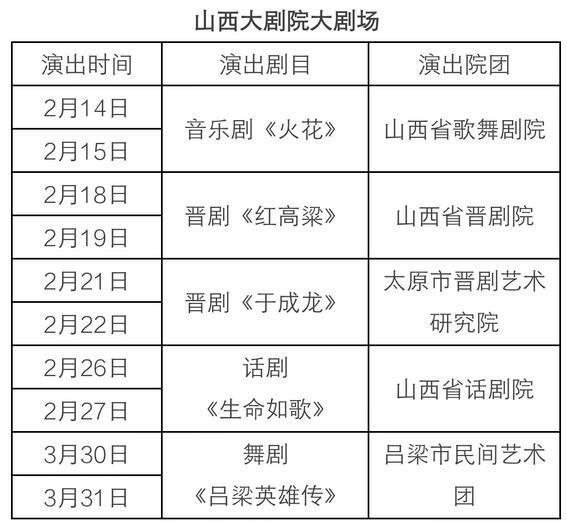 2016“迎两节”山西省舞台剧展演时间表